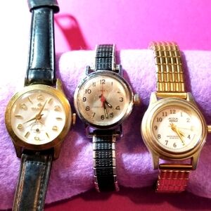 Lot of 3 watches Timex Acqua Manson craft repair upcycle rescue box